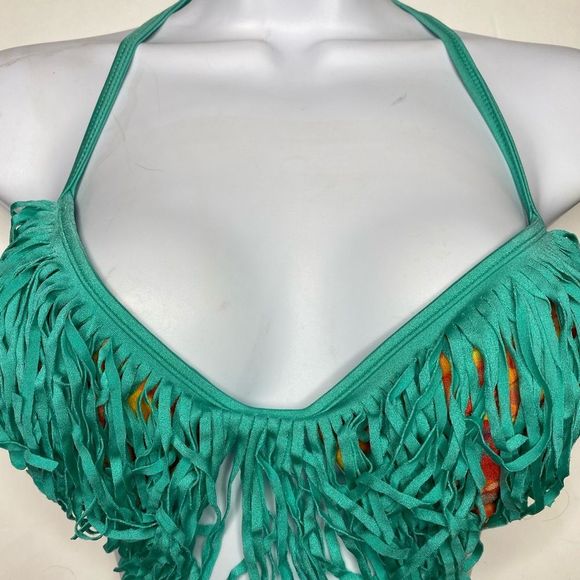 Luli Fama Fiesta de Flores Fringe Bikini Top - Picture 2 of 6